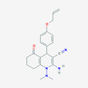 2-Amino-1-(dimethylamino)-5-oxo-4-[4-(prop-2-en-1-yloxy)phenyl]-1,4,5,6,7,8-hexahydroquinoline-3-carbonitrile