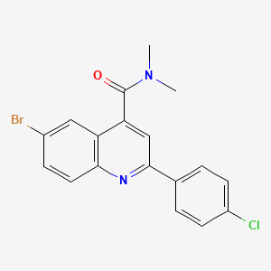 molecular formula C18H14BrClN2O B5983727 6-bromo-2-(4-chlorophenyl)-N,N-dimethyl-4-quinolinecarboxamide 