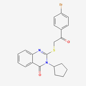 2-{[2-(4-bromophenyl)-2-oxoethyl]sulfanyl}-3-cyclopentylquinazolin-4(3H)-one