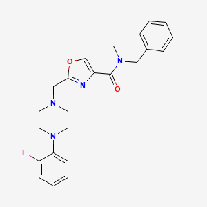 molecular formula C23H25FN4O2 B5983763 N-benzyl-2-{[4-(2-fluorophenyl)piperazin-1-yl]methyl}-N-methyl-1,3-oxazole-4-carboxamide 