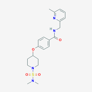 molecular formula C21H28N4O4S B5983774 4-({1-[(dimethylamino)sulfonyl]-4-piperidinyl}oxy)-N-[(6-methyl-2-pyridinyl)methyl]benzamide 