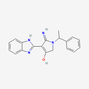 5-amino-4-(1H-benzimidazol-2-yl)-1-(1-phenylethyl)-1,2-dihydro-3H-pyrrol-3-one