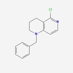 molecular formula C15H15ClN2 B598379 1-Benzyl-5-chloro-1,2,3,4-tetrahydro-1,6-naphthyridine CAS No. 1201785-17-2