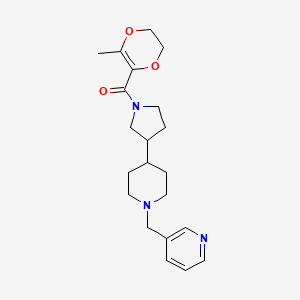 3-[(4-{1-[(3-methyl-5,6-dihydro-1,4-dioxin-2-yl)carbonyl]-3-pyrrolidinyl}-1-piperidinyl)methyl]pyridine