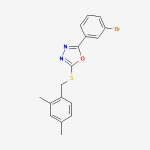 molecular formula C17H15BrN2OS B5983809 2-(3-bromophenyl)-5-[(2,4-dimethylbenzyl)thio]-1,3,4-oxadiazole 