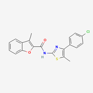 N-[4-(4-chlorophenyl)-5-methyl-1,3-thiazol-2-yl]-3-methyl-1-benzofuran-2-carboxamide