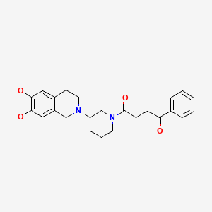 4-[3-(6,7-dimethoxy-3,4-dihydro-2(1H)-isoquinolinyl)-1-piperidinyl]-4-oxo-1-phenyl-1-butanone