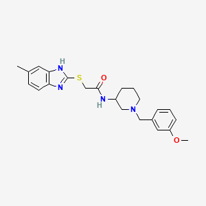 molecular formula C23H28N4O2S B5983885 N-[1-(3-methoxybenzyl)-3-piperidinyl]-2-[(5-methyl-1H-benzimidazol-2-yl)thio]acetamide 