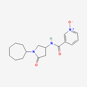 N-(1-cycloheptyl-5-oxo-3-pyrrolidinyl)nicotinamide 1-oxide