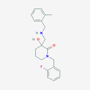 1-(2-fluorobenzyl)-3-hydroxy-3-{[(2-methylbenzyl)amino]methyl}-2-piperidinone