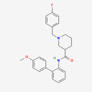 molecular formula C26H27FN2O2 B5983912 1-(4-fluorobenzyl)-N-(4'-methoxy-2-biphenylyl)-3-piperidinecarboxamide 