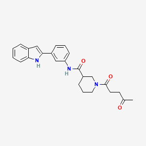 N-[3-(1H-indol-2-yl)phenyl]-1-(4-oxopentanoyl)-3-piperidinecarboxamide