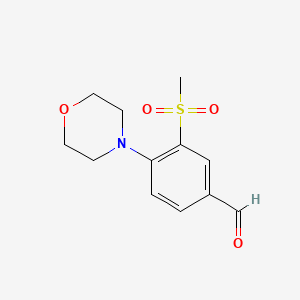 molecular formula C12H15NO4S B598393 3-(Methylsulfonyl)-4-morpholinobenzaldehyde CAS No. 1197193-23-9