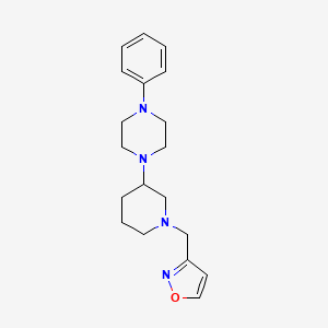 molecular formula C19H26N4O B5983934 1-[1-(3-isoxazolylmethyl)-3-piperidinyl]-4-phenylpiperazine 