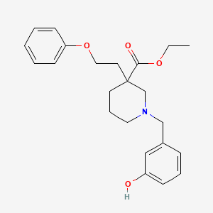 molecular formula C23H29NO4 B5983948 ethyl 1-(3-hydroxybenzyl)-3-(2-phenoxyethyl)-3-piperidinecarboxylate 