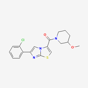 [6-(2-Chlorophenyl)imidazo[2,1-b][1,3]thiazol-3-yl]-(3-methoxypiperidin-1-yl)methanone