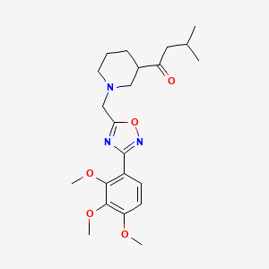 3-methyl-1-(1-{[3-(2,3,4-trimethoxyphenyl)-1,2,4-oxadiazol-5-yl]methyl}-3-piperidinyl)-1-butanone