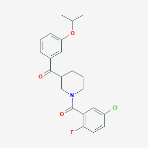 molecular formula C22H23ClFNO3 B5983988 [1-(5-chloro-2-fluorobenzoyl)-3-piperidinyl](3-isopropoxyphenyl)methanone 