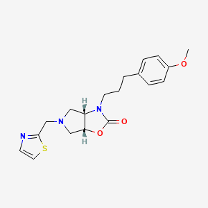 (3aS*,6aR*)-3-[3-(4-methoxyphenyl)propyl]-5-(1,3-thiazol-2-ylmethyl)hexahydro-2H-pyrrolo[3,4-d][1,3]oxazol-2-one