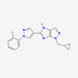 molecular formula C18H18N6 B5984018 1-(cyclopropylmethyl)-5-[1-(2-methylphenyl)-1H-pyrazol-4-yl]-1,4-dihydroimidazo[4,5-c]pyrazole 