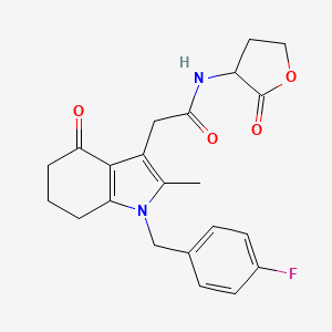 2-[1-(4-fluorobenzyl)-2-methyl-4-oxo-4,5,6,7-tetrahydro-1H-indol-3-yl]-N-(2-oxotetrahydro-3-furanyl)acetamide