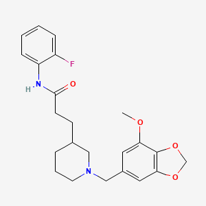 N-(2-fluorophenyl)-3-{1-[(7-methoxy-1,3-benzodioxol-5-yl)methyl]-3-piperidinyl}propanamide