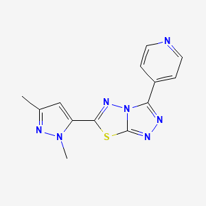 molecular formula C13H11N7S B5984049 6-(1,3-dimethyl-1H-pyrazol-5-yl)-3-(4-pyridinyl)[1,2,4]triazolo[3,4-b][1,3,4]thiadiazole 