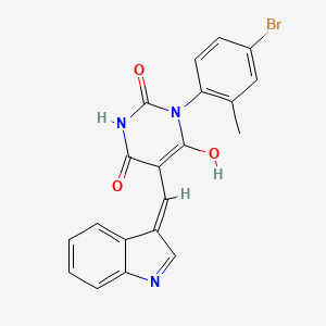 molecular formula C20H14BrN3O3 B5984078 1-(4-bromo-2-methylphenyl)-5-(1H-indol-3-ylmethylene)-2,4,6(1H,3H,5H)-pyrimidinetrione 