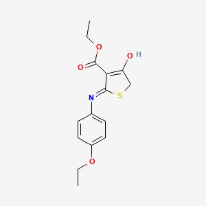 molecular formula C15H17NO4S B5984087 ethyl 2-[(4-ethoxyphenyl)amino]-4-oxo-4,5-dihydro-3-thiophenecarboxylate 