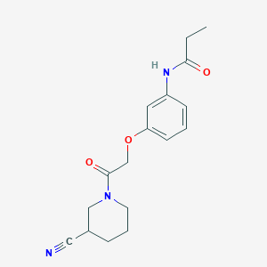 N-{3-[2-(3-cyano-1-piperidinyl)-2-oxoethoxy]phenyl}propanamide