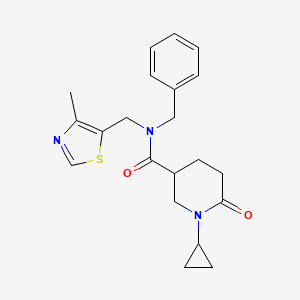 N-benzyl-1-cyclopropyl-N-[(4-methyl-1,3-thiazol-5-yl)methyl]-6-oxo-3-piperidinecarboxamide