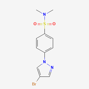 molecular formula C11H12BrN3O2S B598410 4-(4-溴-1H-吡唑-1-基)-N,N-二甲苯磺酰胺 CAS No. 1199773-26-6