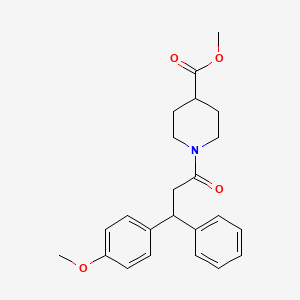 molecular formula C23H27NO4 B5984105 methyl 1-[3-(4-methoxyphenyl)-3-phenylpropanoyl]-4-piperidinecarboxylate 