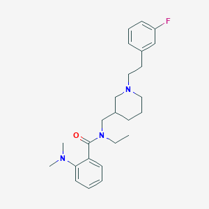 molecular formula C25H34FN3O B5984118 2-(dimethylamino)-N-ethyl-N-({1-[2-(3-fluorophenyl)ethyl]-3-piperidinyl}methyl)benzamide 