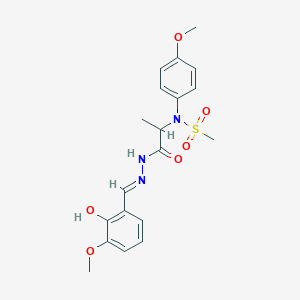 molecular formula C19H23N3O6S B5984131 N-{2-[2-(2-hydroxy-3-methoxybenzylidene)hydrazino]-1-methyl-2-oxoethyl}-N-(4-methoxyphenyl)methanesulfonamide 