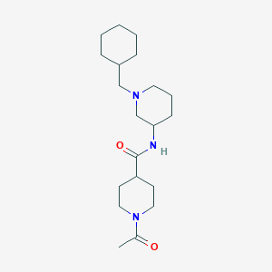 molecular formula C20H35N3O2 B5984149 1-acetyl-N-[1-(cyclohexylmethyl)-3-piperidinyl]-4-piperidinecarboxamide 