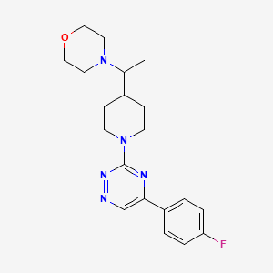 molecular formula C20H26FN5O B5984164 5-(4-fluorophenyl)-3-{4-[1-(4-morpholinyl)ethyl]-1-piperidinyl}-1,2,4-triazine 