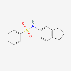 molecular formula C15H15NO2S B5984198 N-(2,3-dihydro-1H-inden-5-yl)benzenesulfonamide 