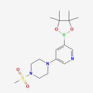 B598422 1-(Methylsulfonyl)-4-(5-(4,4,5,5-tetramethyl-1,3,2-dioxaborolan-2-yl)pyridin-3-yl)piperazine CAS No. 1201644-34-9