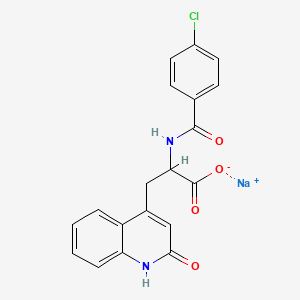 B598424 Sodium 2-(4-chlorobenzamido)-3-(2-oxo-1,2-dihydroquinolin-4-yl)propanoate CAS No. 169809-59-0