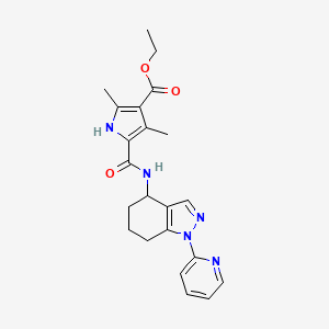 ethyl 2,4-dimethyl-5-({[1-(2-pyridinyl)-4,5,6,7-tetrahydro-1H-indazol-4-yl]amino}carbonyl)-1H-pyrrole-3-carboxylate