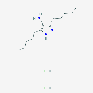 molecular formula C13H27Cl2N3 B5984254 3,5-dipentyl-1H-pyrazol-4-amine dihydrochloride 