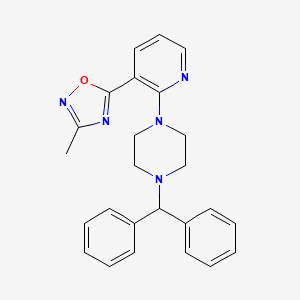 molecular formula C25H25N5O B5984256 1-(diphenylmethyl)-4-[3-(3-methyl-1,2,4-oxadiazol-5-yl)-2-pyridinyl]piperazine 