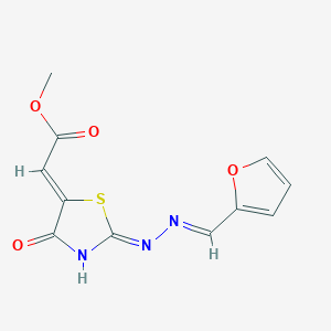 methyl [2-[2-(2-furylmethylene)hydrazino]-4-oxo-1,3-thiazol-5(4H)-ylidene]acetate