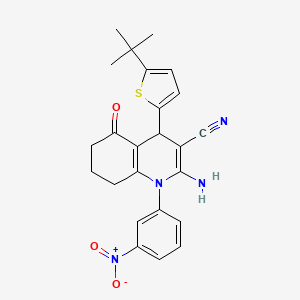 molecular formula C24H24N4O3S B5984297 2-amino-4-(5-tert-butyl-2-thienyl)-1-(3-nitrophenyl)-5-oxo-1,4,5,6,7,8-hexahydroquinoline-3-carbonitrile CAS No. 311320-34-0