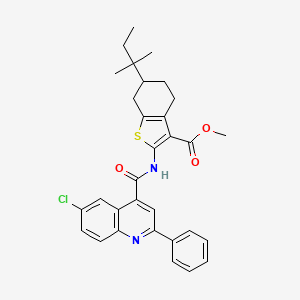 methyl 2-{[(6-chloro-2-phenyl-4-quinolinyl)carbonyl]amino}-6-(1,1-dimethylpropyl)-4,5,6,7-tetrahydro-1-benzothiophene-3-carboxylate