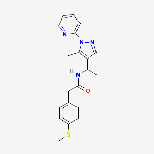 molecular formula C20H22N4OS B5984321 N-{1-[5-methyl-1-(2-pyridinyl)-1H-pyrazol-4-yl]ethyl}-2-[4-(methylthio)phenyl]acetamide 