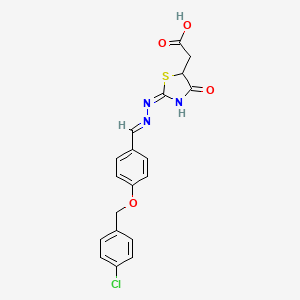 [2-({4-[(4-chlorobenzyl)oxy]benzylidene}hydrazono)-4-oxo-1,3-thiazolidin-5-yl]acetic acid