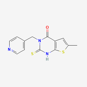 molecular formula C13H11N3OS2 B5984360 2-mercapto-6-methyl-3-(4-pyridinylmethyl)thieno[2,3-d]pyrimidin-4(3H)-one 