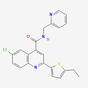 molecular formula C22H18ClN3OS B5984377 6-chloro-2-(5-ethyl-2-thienyl)-N-(2-pyridinylmethyl)-4-quinolinecarboxamide 